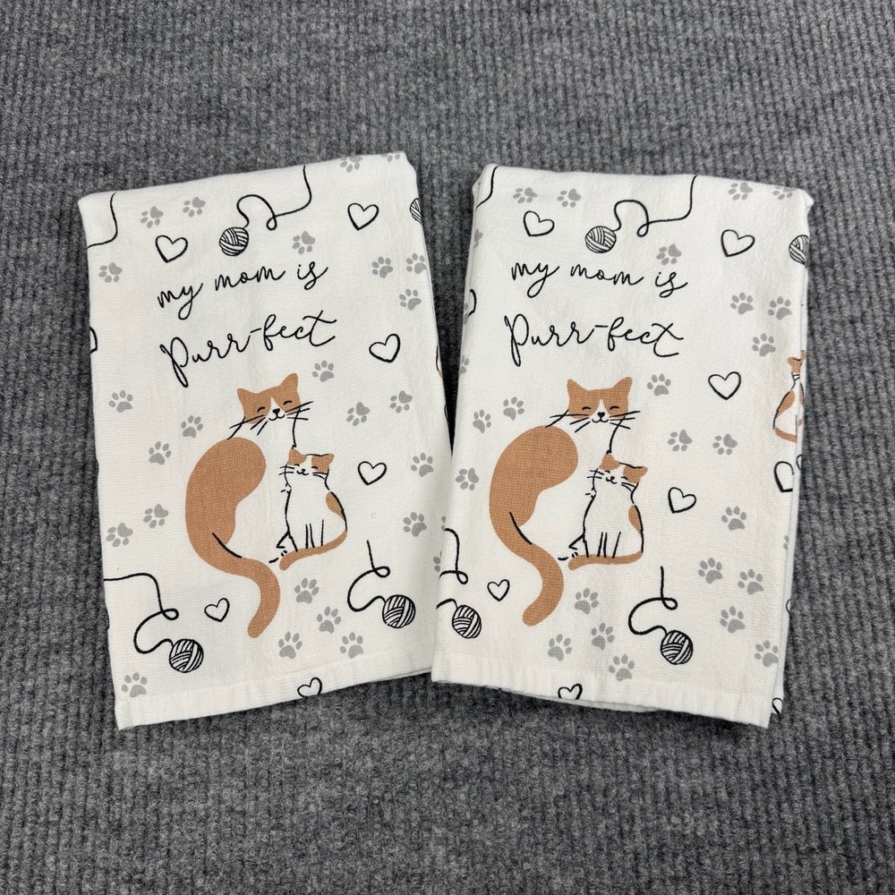 Humane World For Animals Hand Towels Cats Bamboo Cotton Blend My Mom is Purrfect